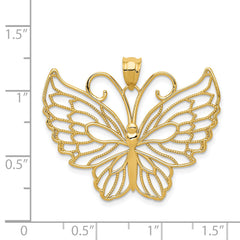 14k Polished Butterfly Pendant