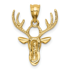 14k Polished Deer Head Pendant