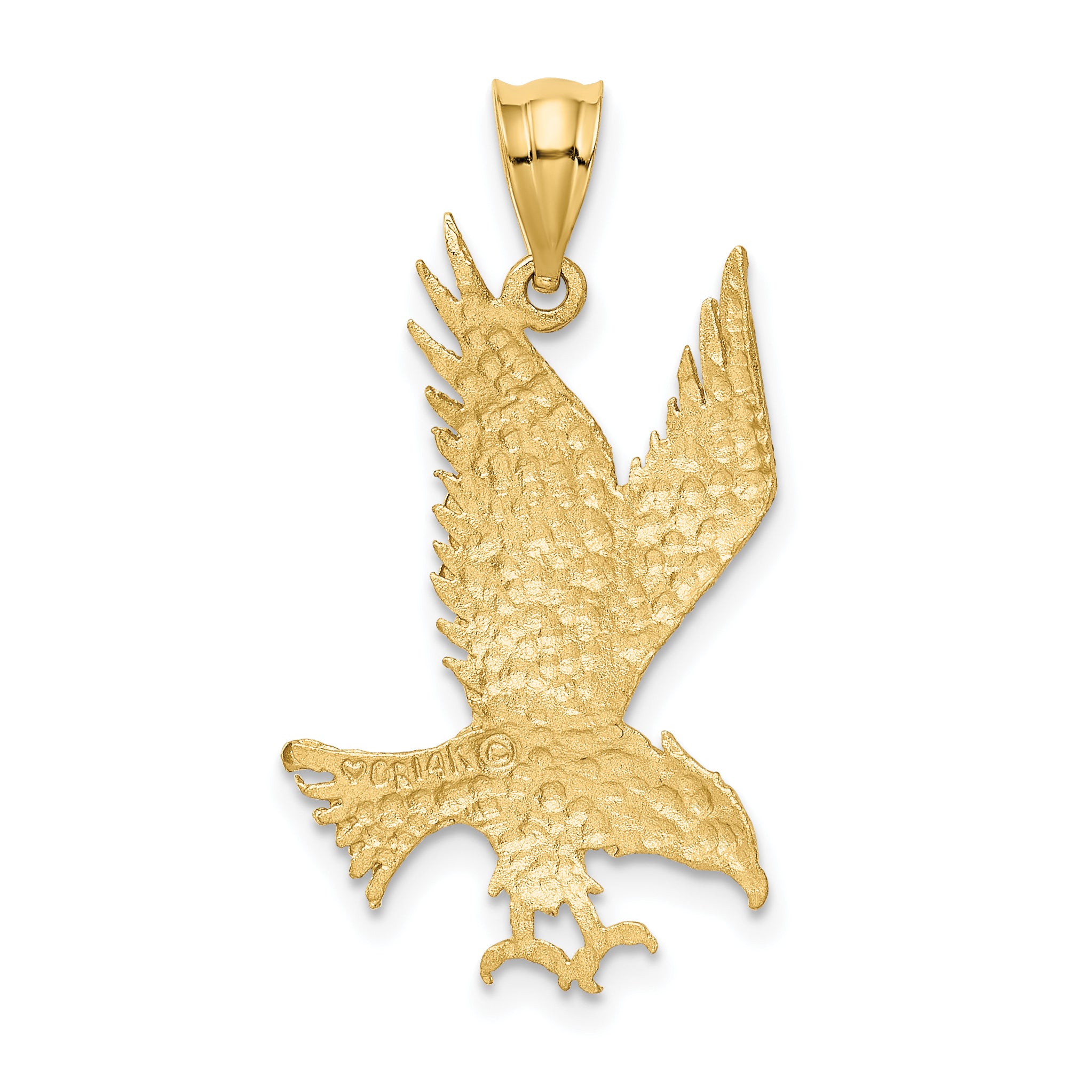 14k Polished and Diamond-cut Eagle Pendant