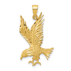 14k Polished and Diamond-cut Eagle Pendant