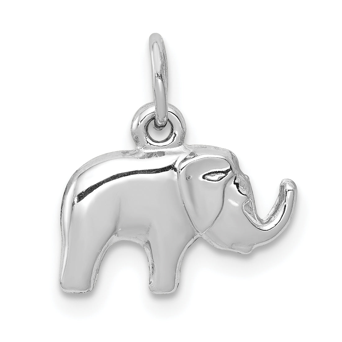 14k White Gold Elephant Charm