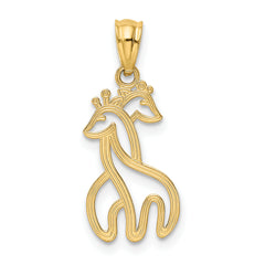 14K Polished Interlocking Giraffes Pendant