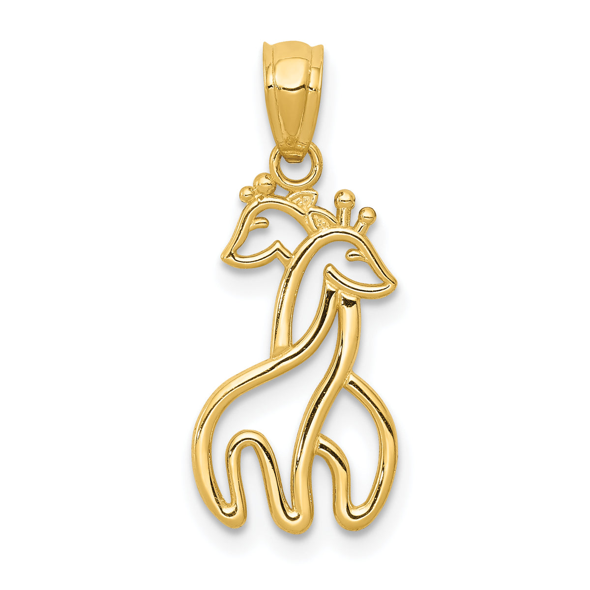 14K Polished Interlocking Giraffes Pendant