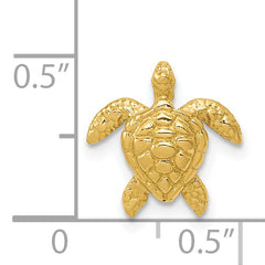 14k Polished Small Sea Turtle Chain Slide