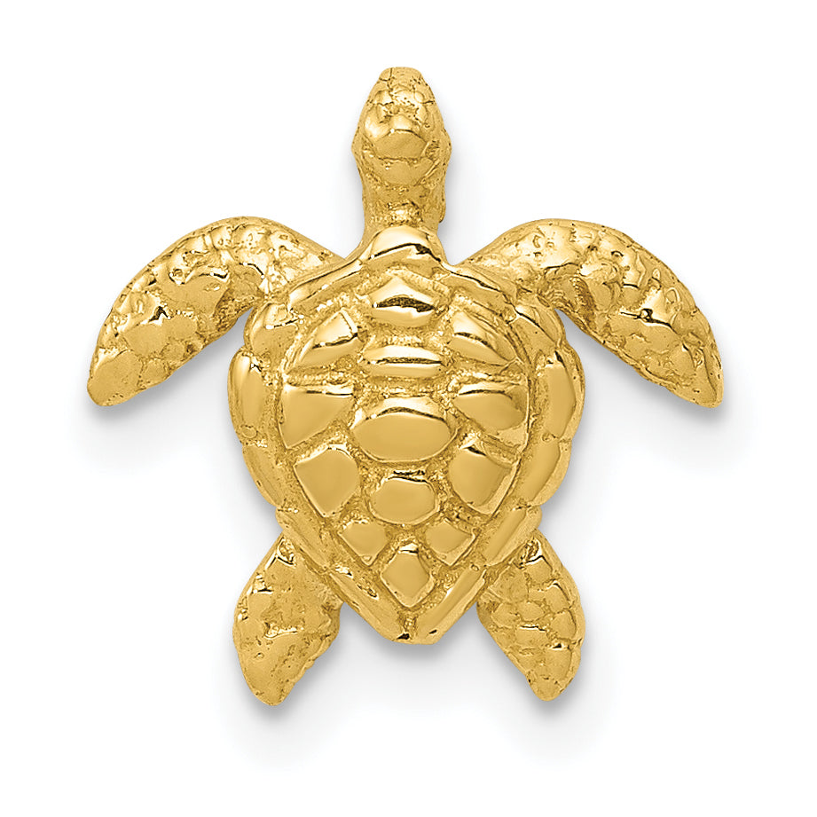 14k Polished Small Sea Turtle Chain Slide