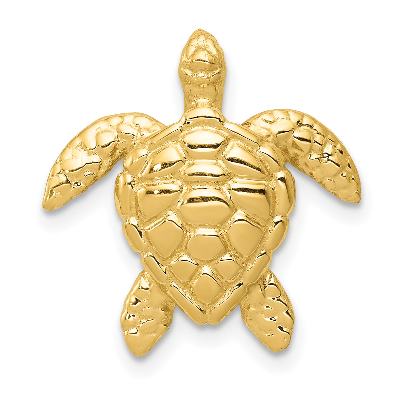 14k Polished Large Sea Turtle Chain Slide