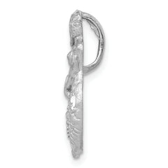 14K White Gold Satin and Diamond-Cut Mermaid Slide