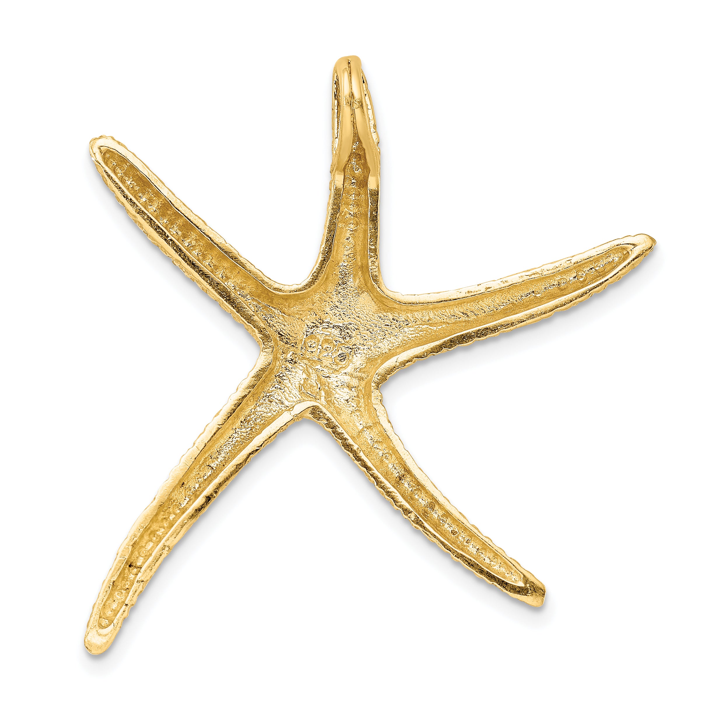 14k Textured Diamond-cut Starfish Slide