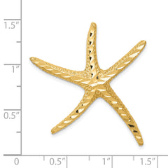 14k Textured Diamond-cut Starfish Slide