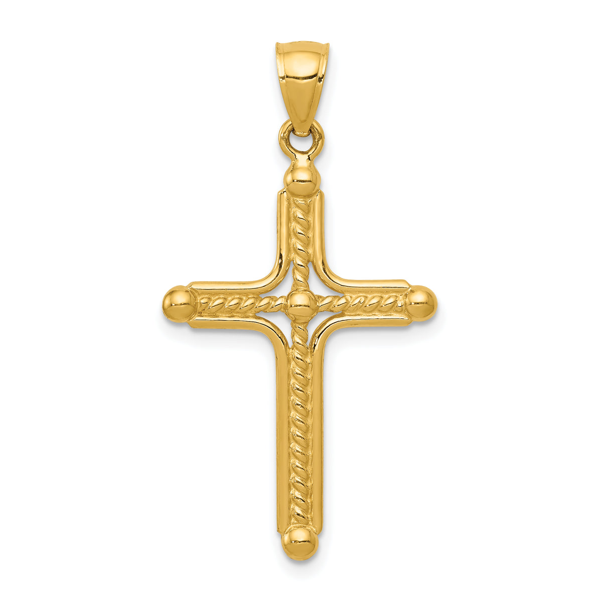 14k Polished Braided Cross Pendant