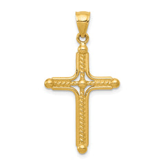 14k Polished Braided Cross Pendant