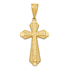 14k Diamond-cut Center Cross Pendant