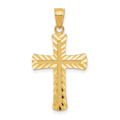 14k Diamond-cut Latin Cross Pendant