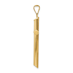 14K Gold Polished 3D Tube Cross Pendant by Sophia Jewelers