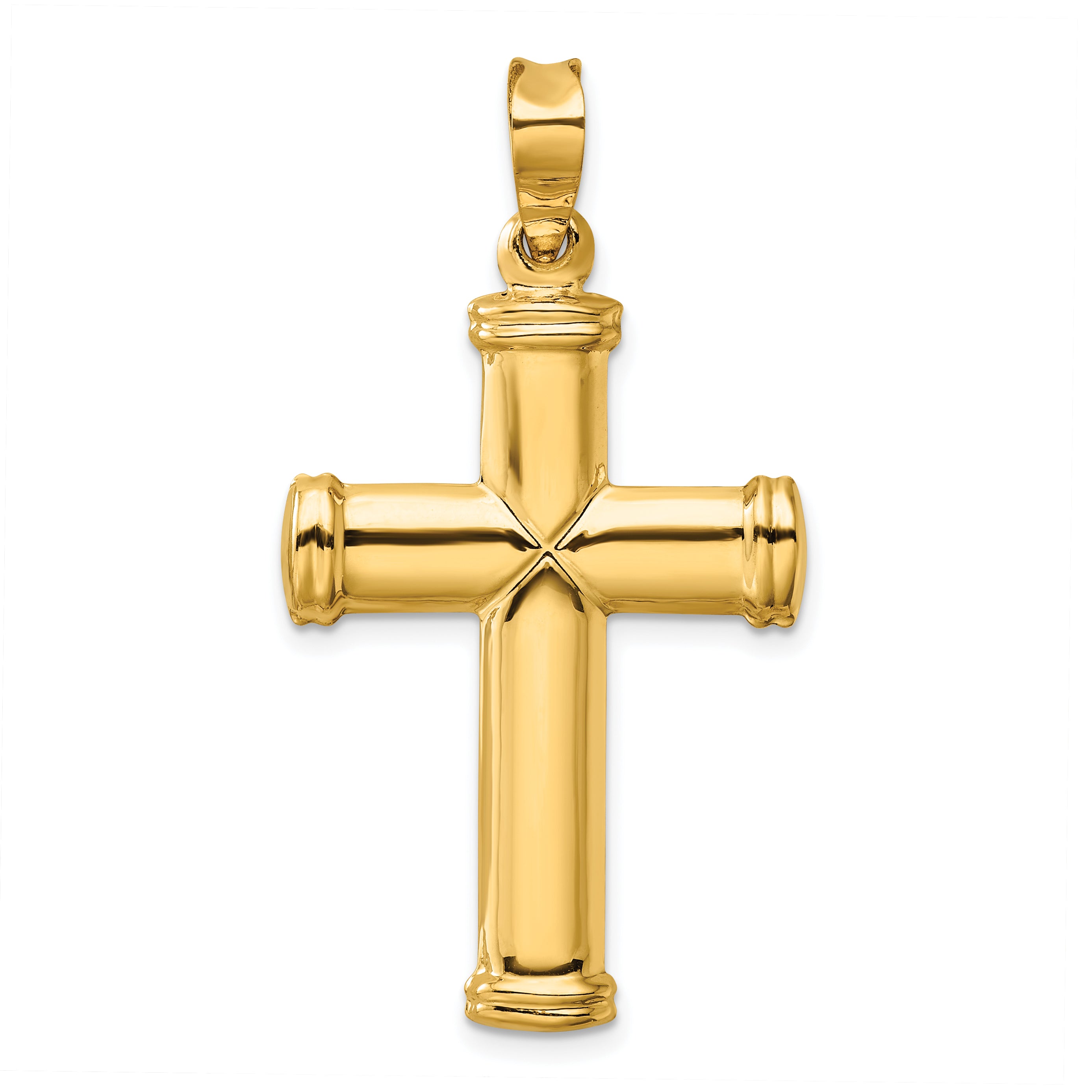 14k Polished Stamping Cross Pendant