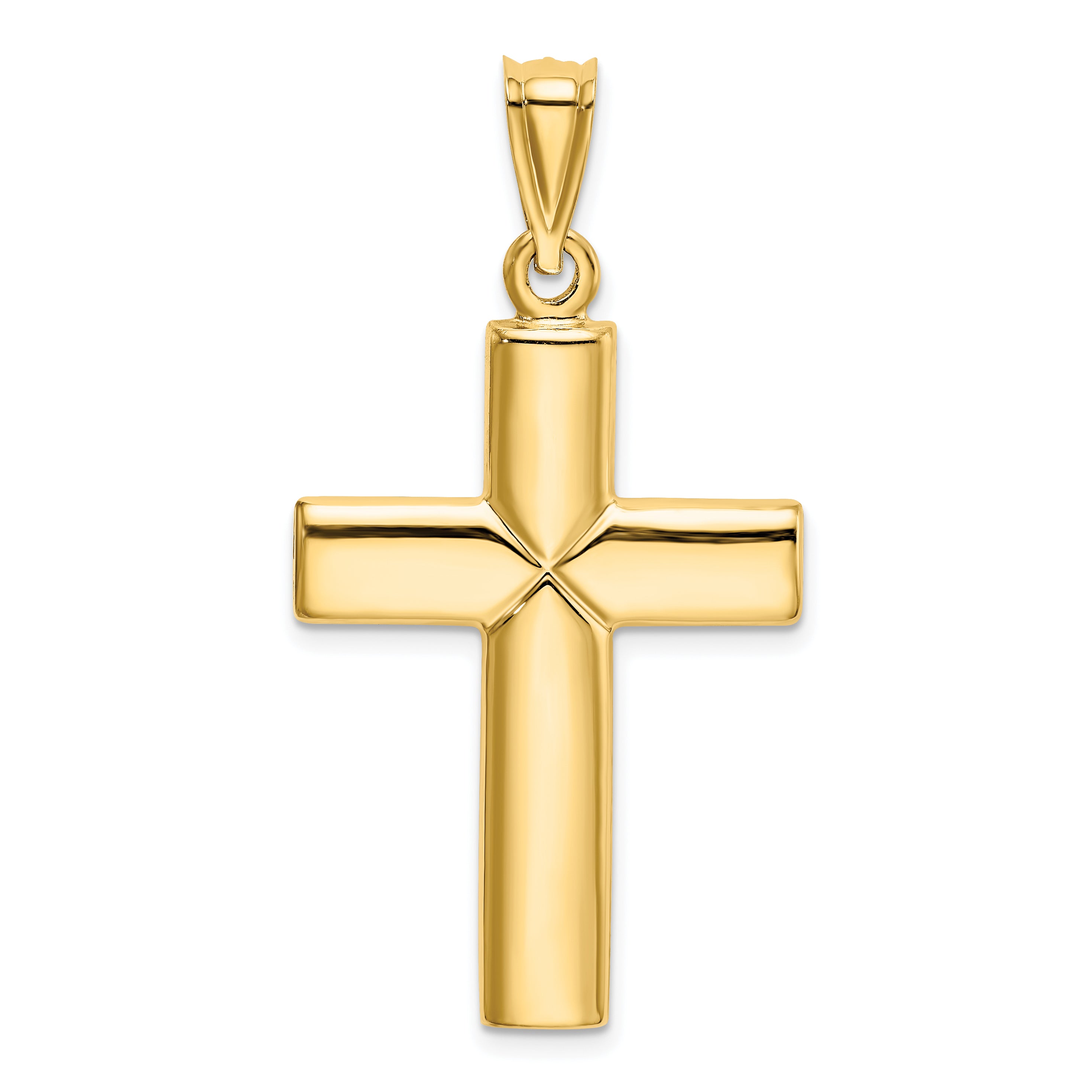 14K Gold Polished Reversible Cross Pendant by Sophia Jewelers