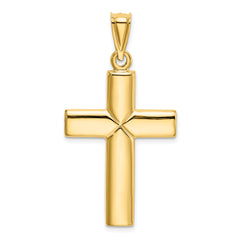 14K Gold Polished Reversible Cross Pendant by Sophia Jewelers