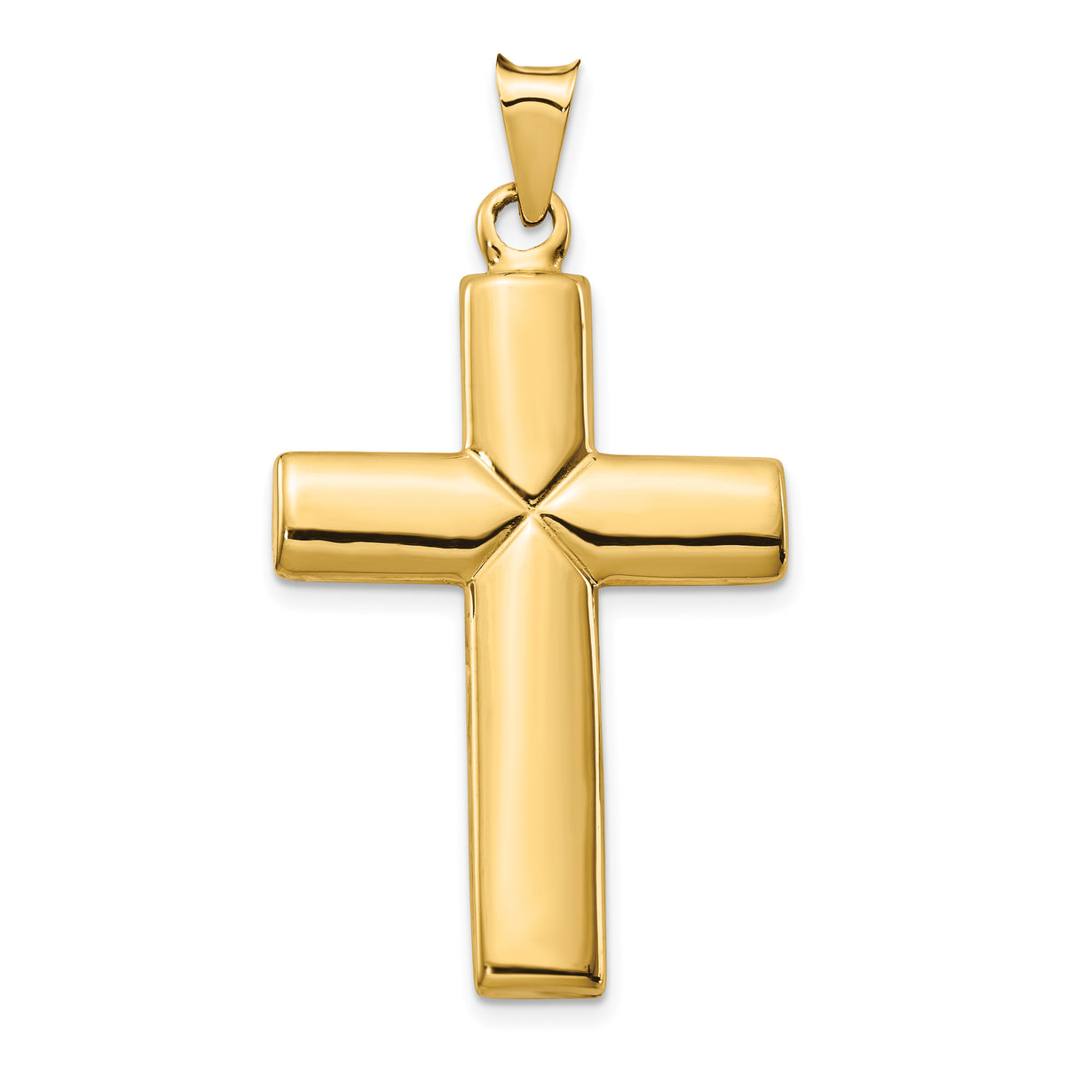 14k Polished Stamping Cross Pendant