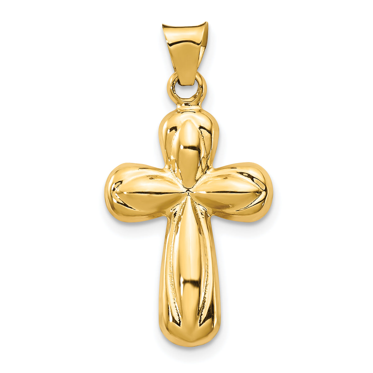 14k Polished Stamping Cross Pendant