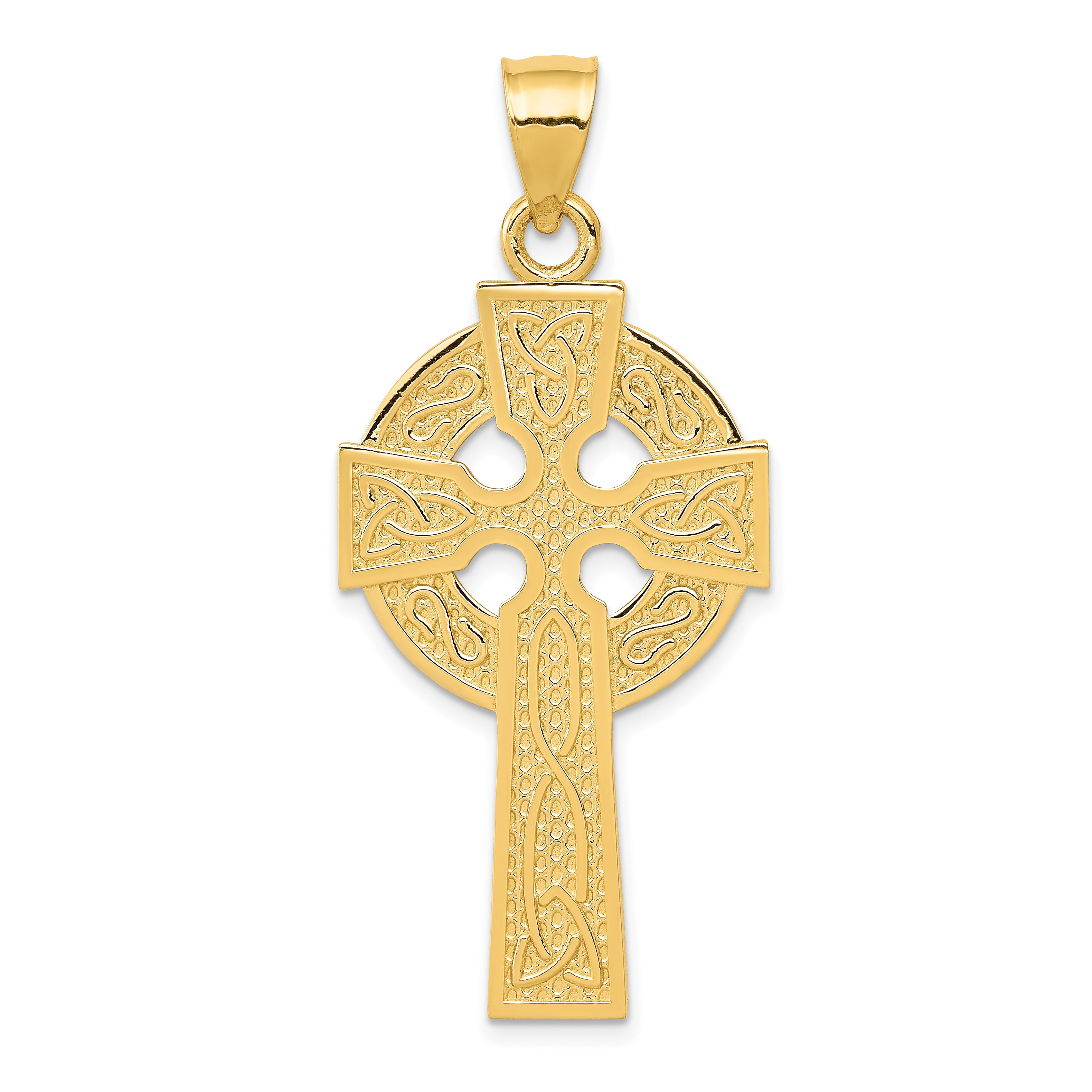 14k Polished Celtic Cross Pendant