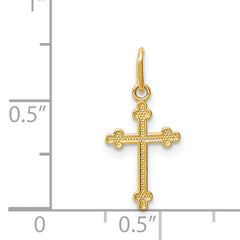 14k Polished Small Budded Cross Charm