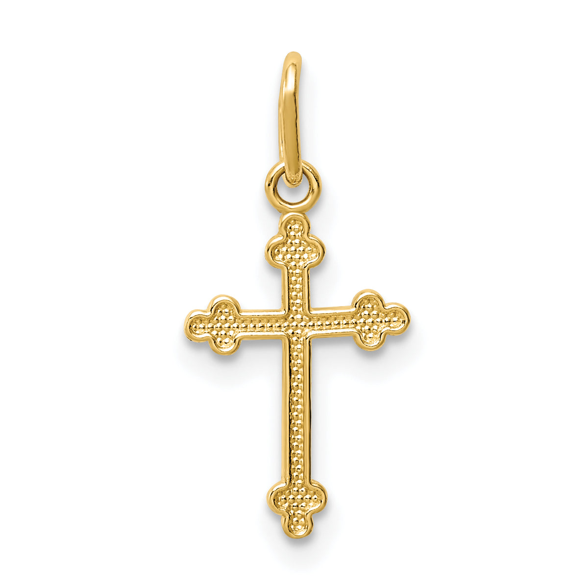 14k Polished Small Budded Cross Charm