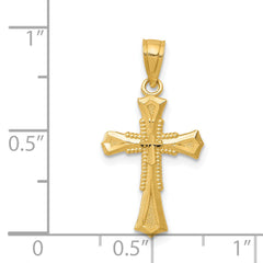 14k Diamond-cut Cross Pendant