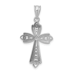 14k White Gold Polished D/C Fancy Cross Pendant