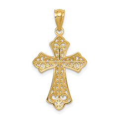 14k Polished Filigree Cross Pendant