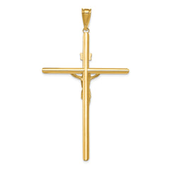 14K Two-Tone Gold Polished Jesus Crucifix Pendant with Hollow Design