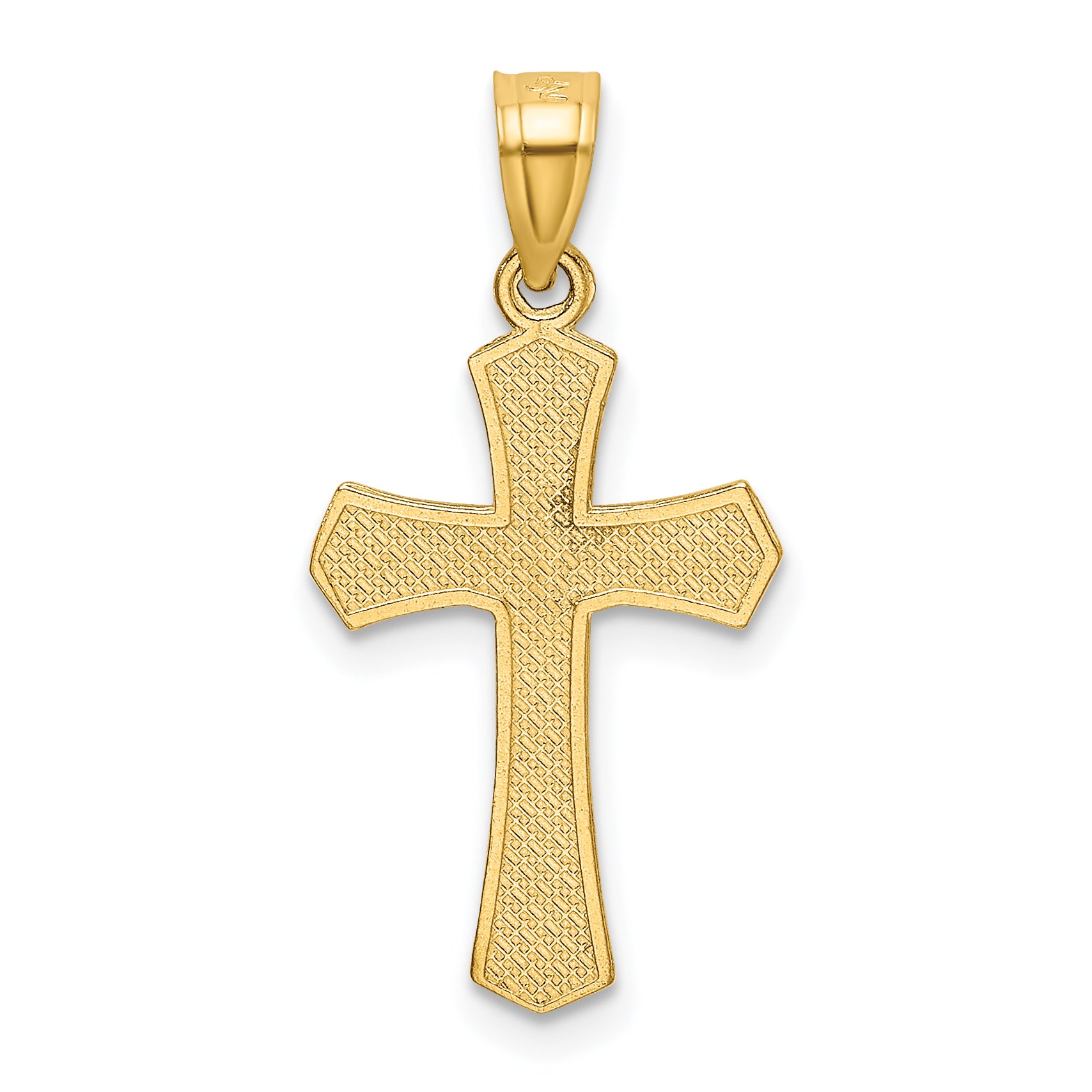 14k Diamond-cut Crucifix Pendant