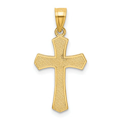 14k Diamond-cut Crucifix Pendant