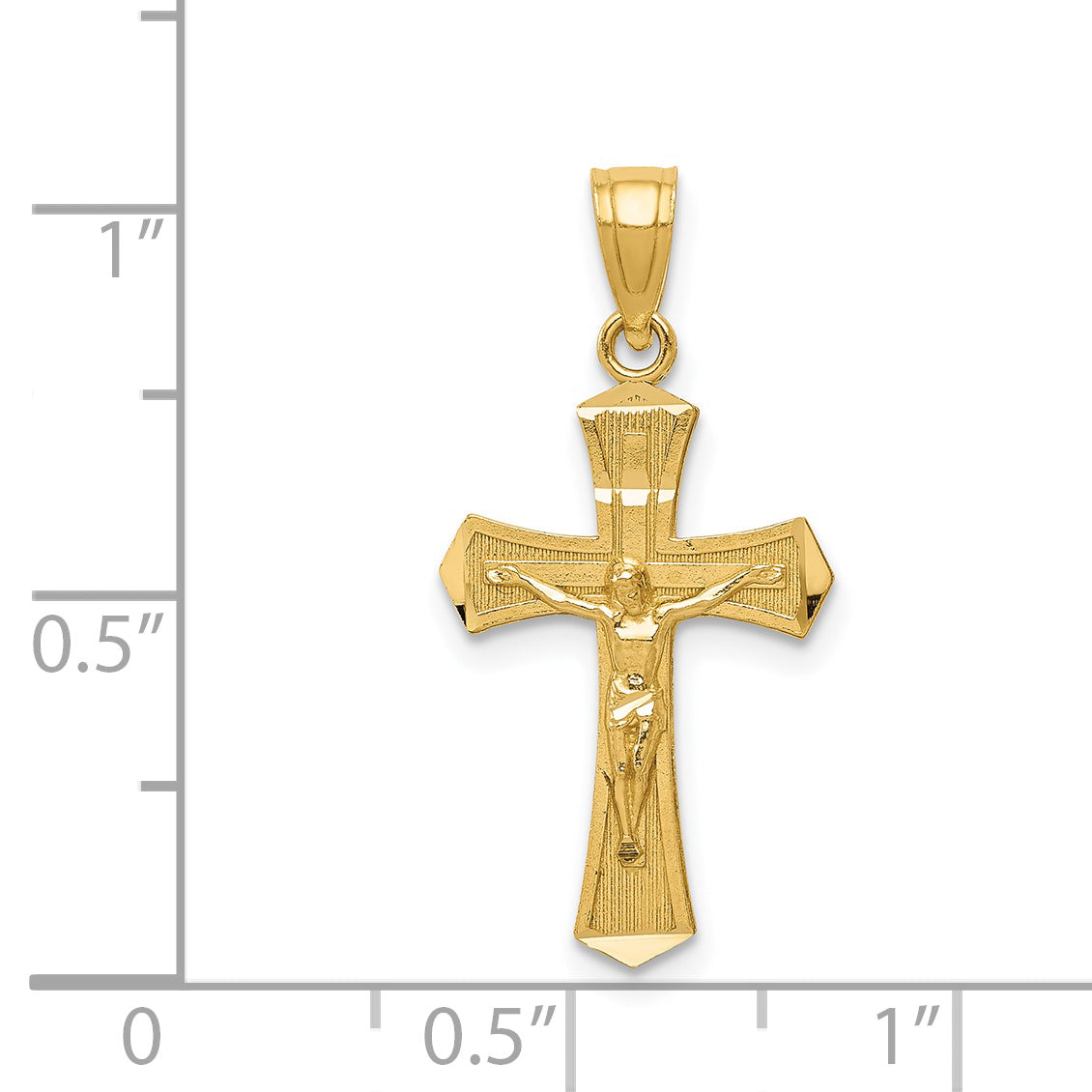 14k Diamond-cut Crucifix Pendant