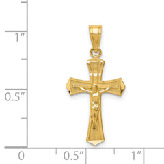 14k Diamond-cut Crucifix Pendant