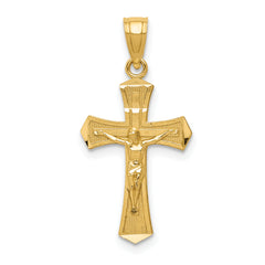 14k Diamond-cut Crucifix Pendant