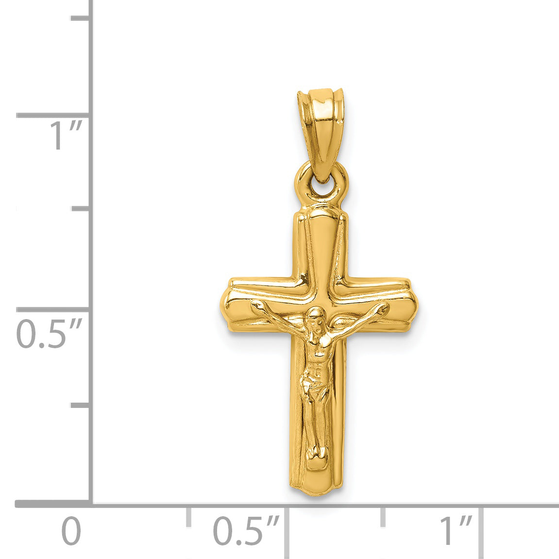 14K Reversible Crucifix Pendant