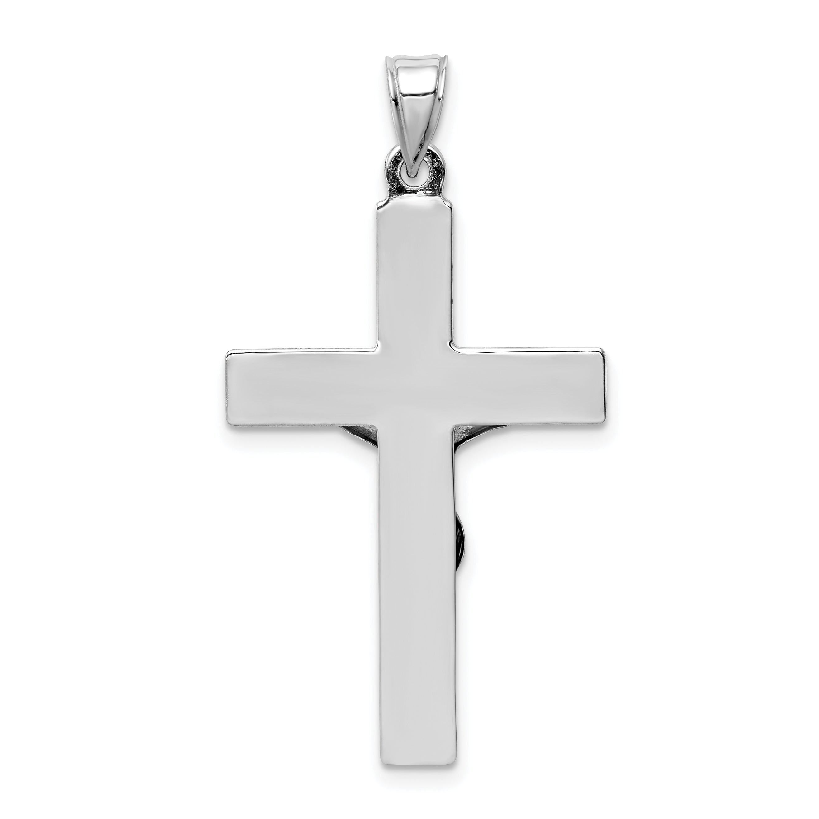 14k White Gold Polished Crucifix Pendant