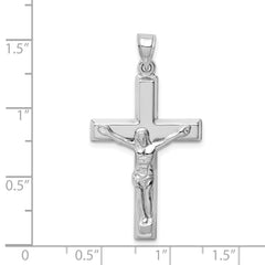 14k White Gold Polished Crucifix Pendant