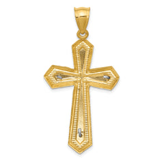 14k Two-tone Diamond-cut Passion Crucifix Pendant