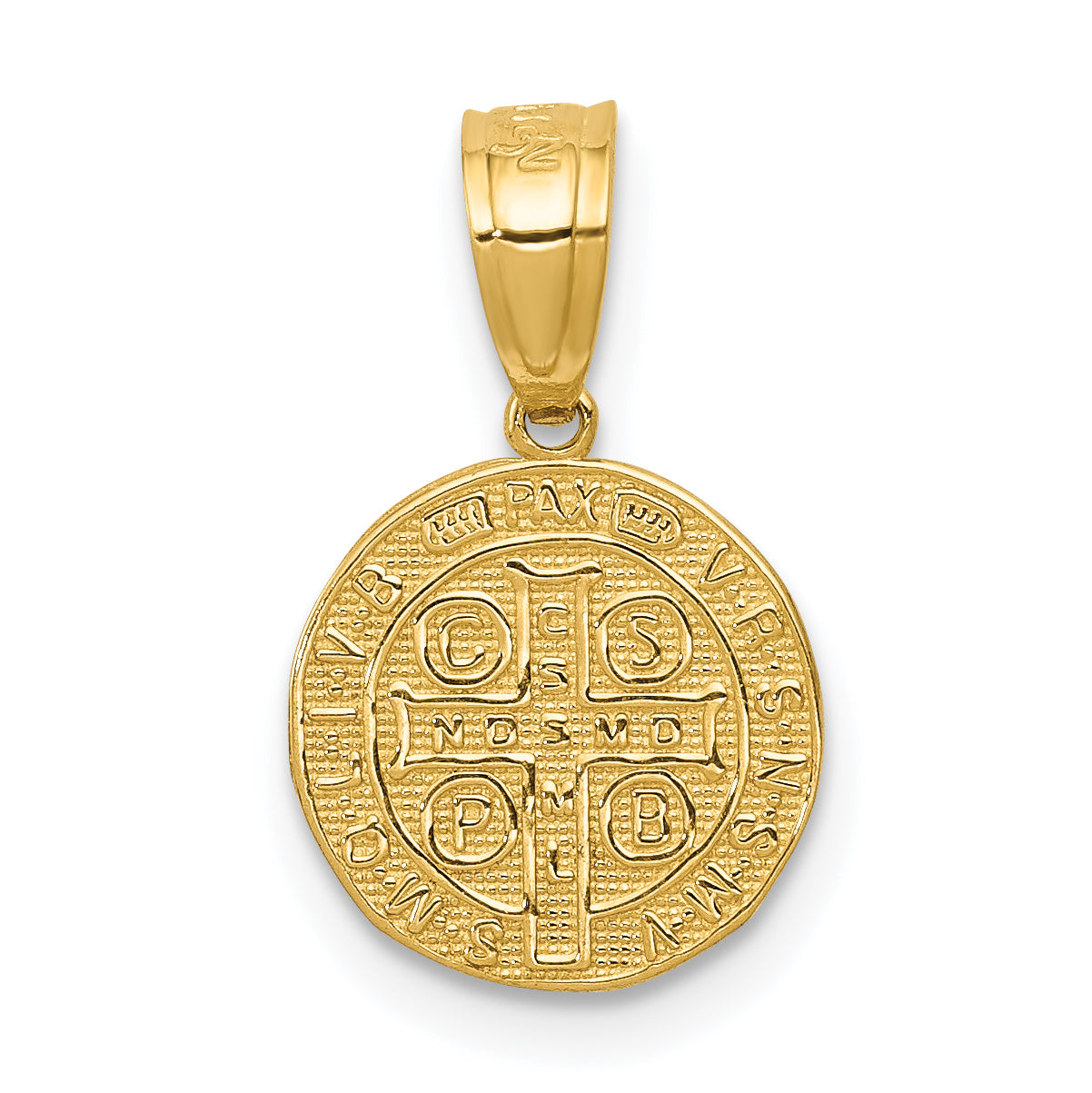 14k San Benito 2 Sided Round Small Pendant