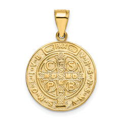 14k San Benito 2 Sided Round Pendant