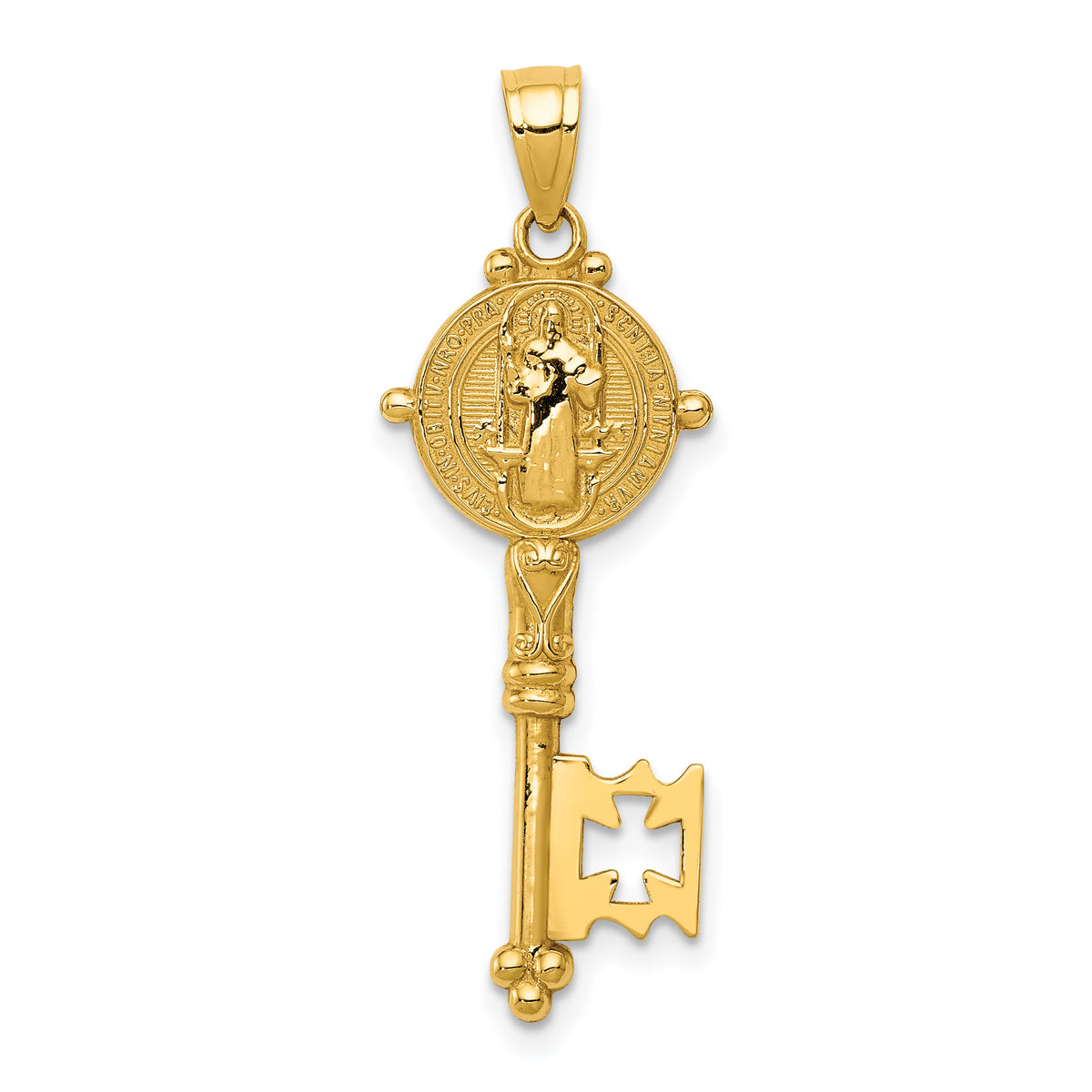 14k San Benito 2-Sided Key Pendant