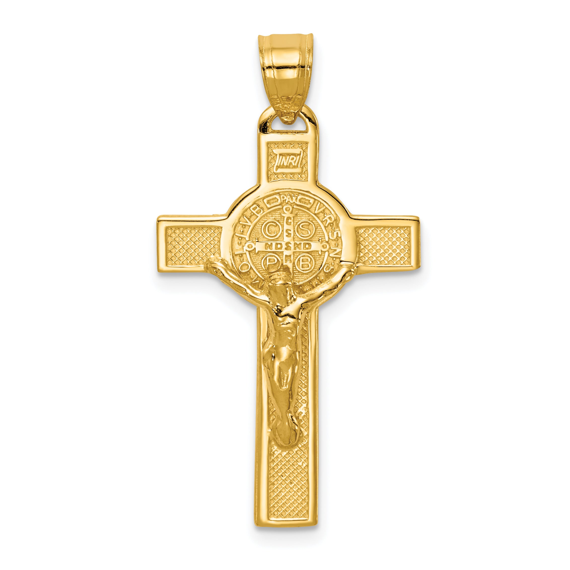 14k San Benito 2-Sided Crucifix Pendant