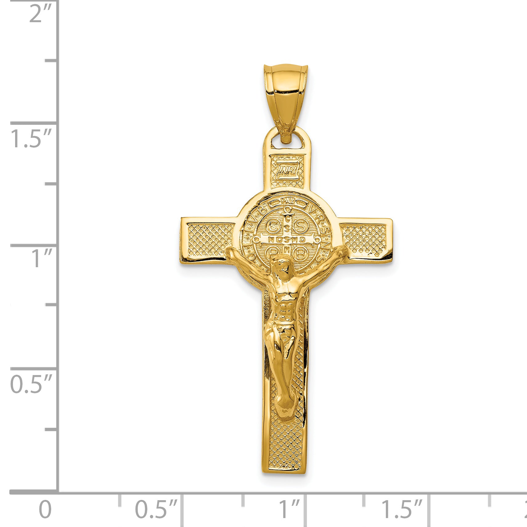 14k San Benito 2-Sided Crucifix Pendant