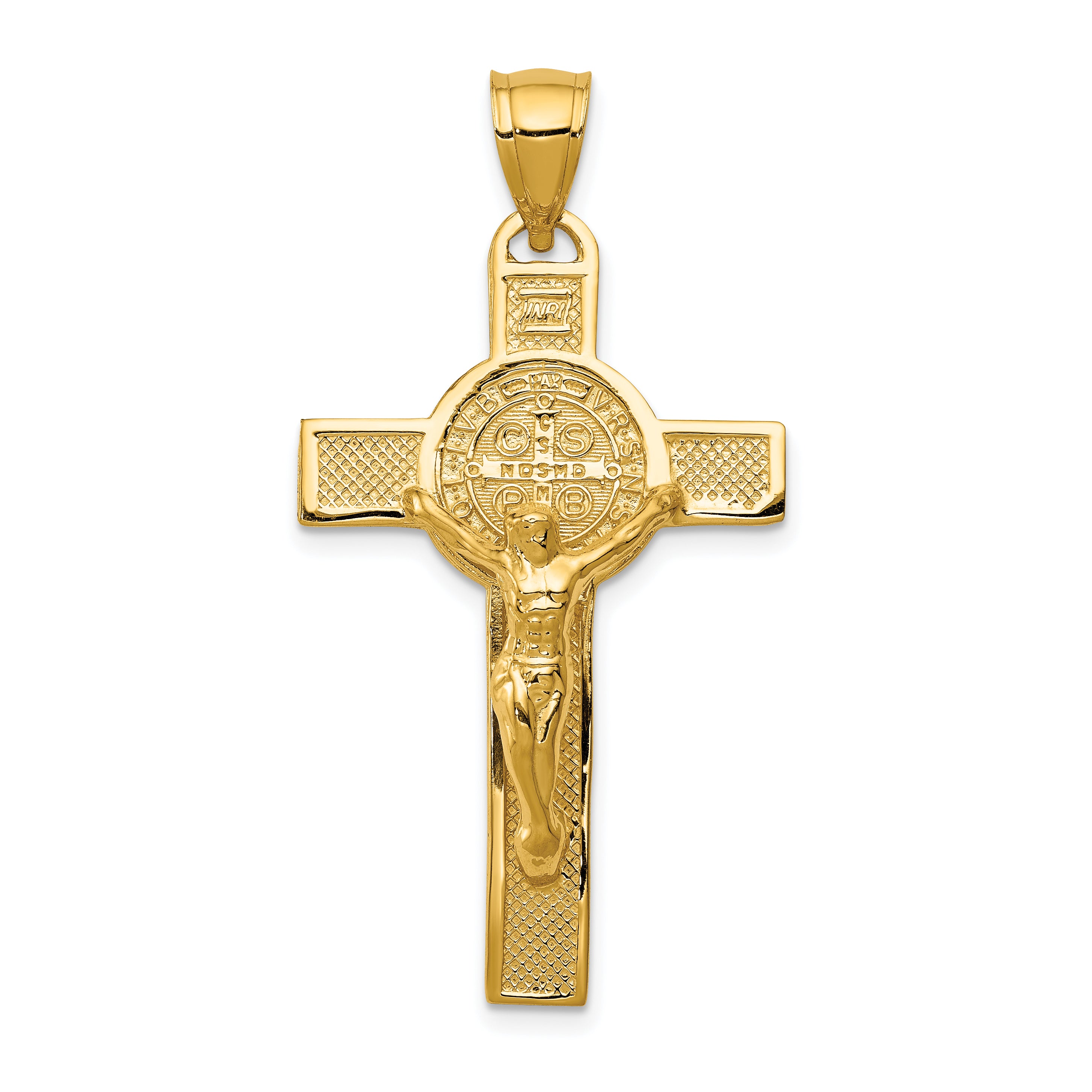 14k San Benito 2-Sided Crucifix Pendant