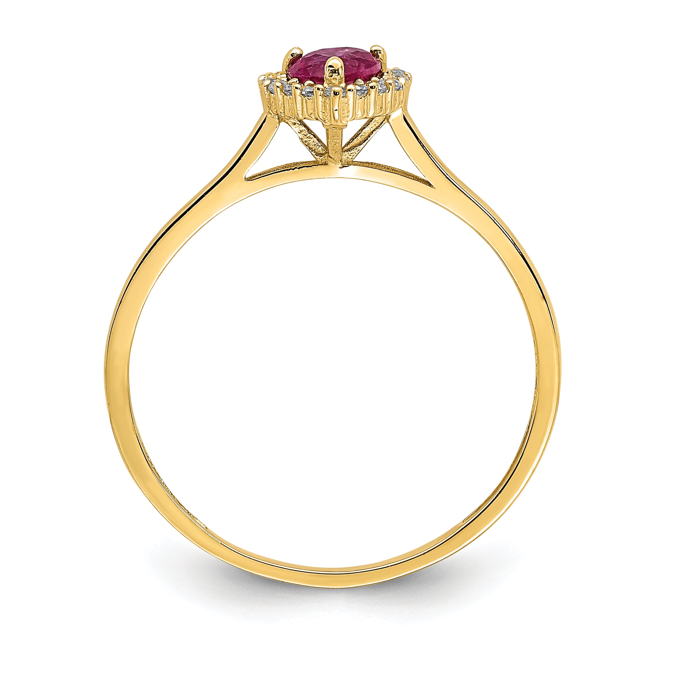 14K Heart Pink and Clear CZ Ring