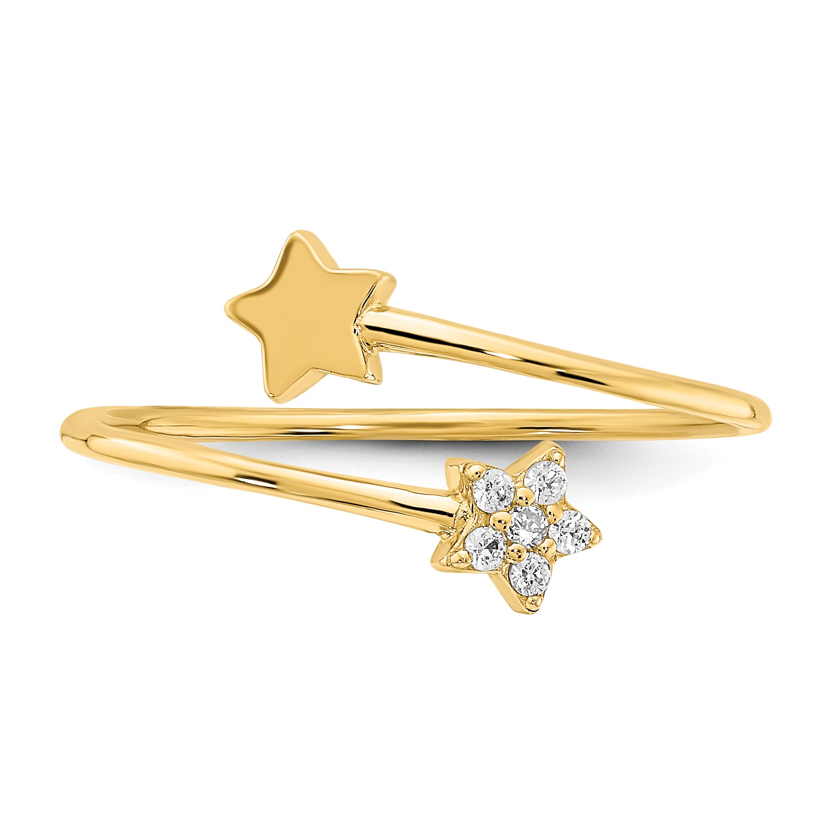 14K Yellow Gold CZ Star Ring