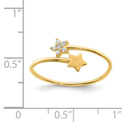 14K Yellow Gold CZ Star Ring