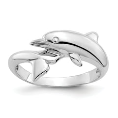 14k White Gold Dolphin Ring