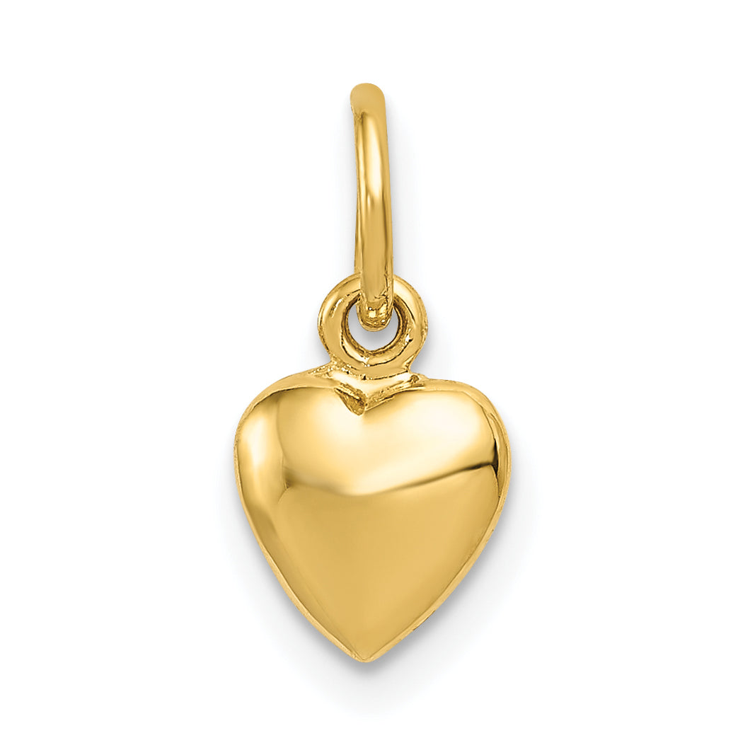 14K Polished 3-D Puffed Heart Charm